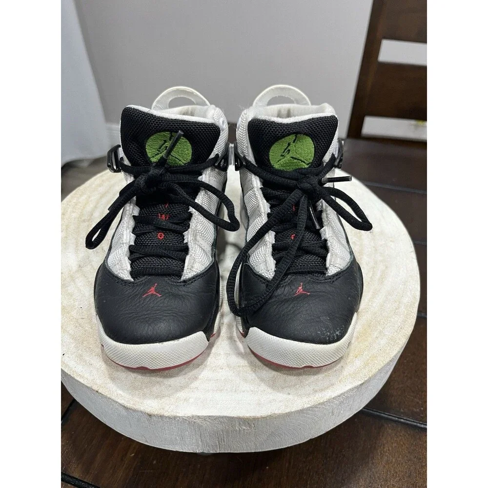 Nike Air Jordan 6 Rings PS Black White Red He Got Game 323432-008 Size 12C